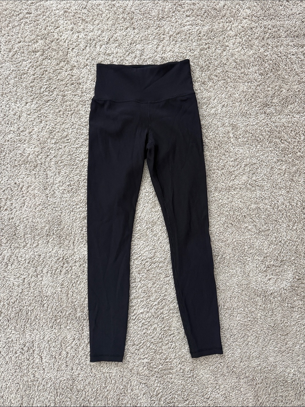 Athleta Black Elation Rib Tight Leggings